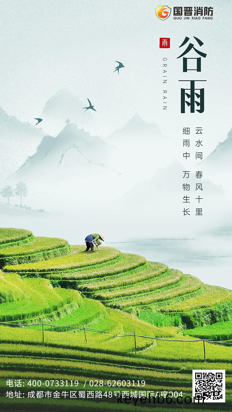 穀雨節(jie)氣(qi)祝福實景手機海報(bao)